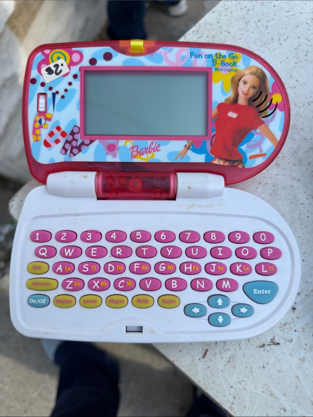 Barbie Mini Laptop Toy - Pink, White, Aqua